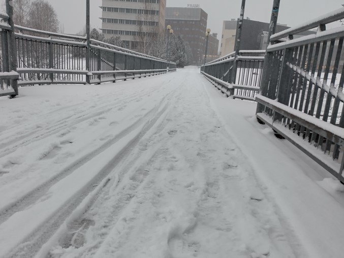 Kampusrannan silta, räntäpäivä.