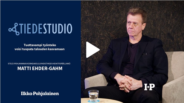 Kuvakaappaus Tiedestudion videosta, kuvassa Matti Ehder-Gahm.