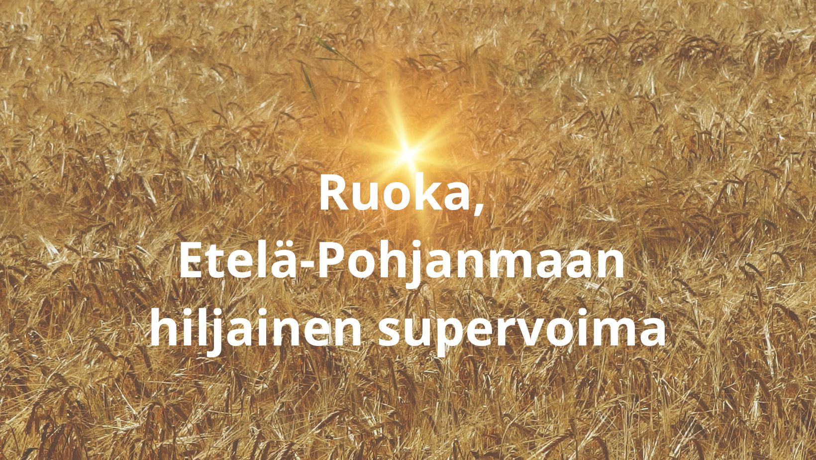 Ruoka, Etelä-Pohjanmaan hiljainen suppervoima. Viljapeltoon on lisätty loistava tähti.